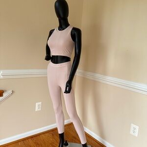 Gym Sport Set Two Pieces Set Tape Leggings Bustier Sport Bra Tape Bustier Yoga